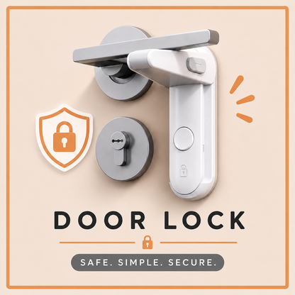 Childproof Door Lock | Tool-Free Installation | Fits Most Door Handles
